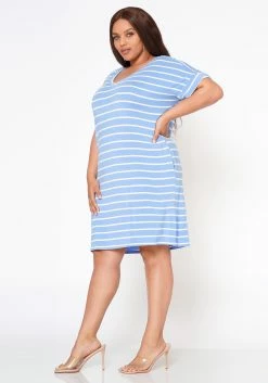 Plus Size Striped Mini Dress 7 Plus Size Striped Mini Dress -Asoph Sales Shop 2020321 008 2