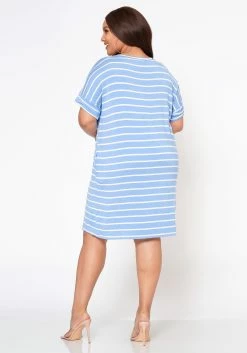 Plus Size Striped Mini Dress 8 Plus Size Striped Mini Dress -Asoph Sales Shop 2020321 008 3