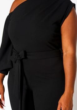 Plus Size One Sleeve Asymmetrical One Shoulder Jumpsuit 11 Plus Size One Sleeve Asymmetrical One Shoulder Jumpsuit -Asoph Sales Shop 2020329 003 5