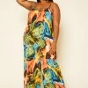 Plus Size Swirl Print Tank Jumpsuit