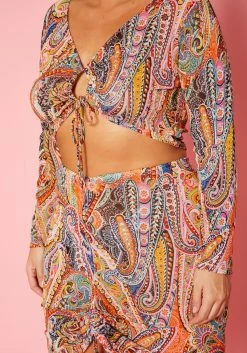 Plus Size Paisley Print Mesh Crop Top & Mesh Skirt Set 9 Plus Size Paisley Print Mesh Crop Top & Mesh Skirt Set -Asoph Sales Shop 2020381 001 5