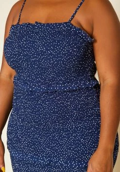 Plus Size Shirred Polka Dot Maxi Dress -Asoph Sales Shop 2020404 001 6