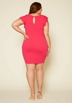 Plus Size Front Ruffle Midi Dress -Asoph Sales Shop 2020411 001 4