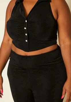 Plus Size Ruched Halter Top & Pants Set -Asoph Sales Shop 2020416 001 5