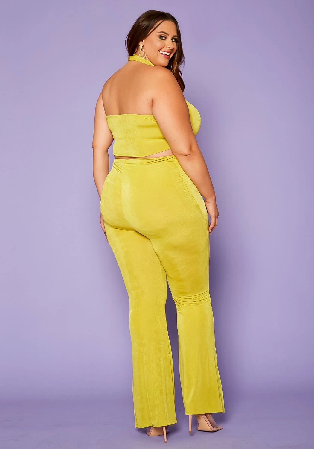 Plus Size Ruched Halter Top & Pants Set 4 Plus Size Ruched Halter Top & Pants Set - Image 4