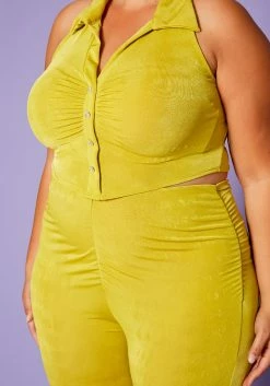 Plus Size Ruched Halter Top & Pants Set 9 Plus Size Ruched Halter Top & Pants Set -Asoph Sales Shop 2020416 002 5