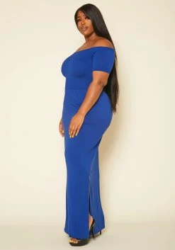 Plus Size Off Shoulder Seamless Maxi Dress -Asoph Sales Shop 2020421 004 3