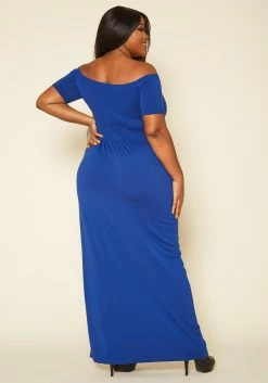Plus Size Off Shoulder Seamless Maxi Dress -Asoph Sales Shop 2020421 004 4