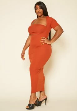 Plus Size Ribbed Two Piece Set Maxi Dress 7 Plus Size Ribbed Two Piece Set Maxi Dress -Asoph Sales Shop 2020425 001 3