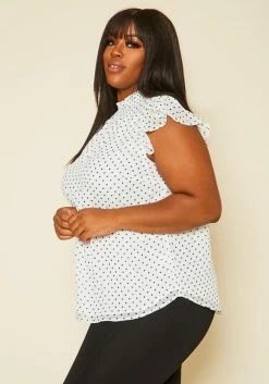 Pleione Plus Size Floral Print Mock Neck Short Sleeve Top -Asoph Sales Shop 2020440 001 3