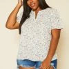 Plus Size Floral Print High Low Top