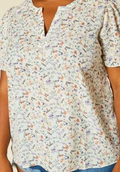 Plus Size Floral Print High Low Top -Asoph Sales Shop 2020442 001 5