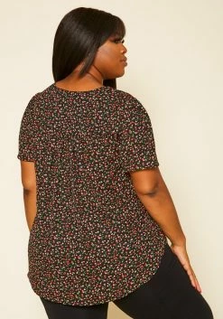 Plus Size Floral Print High Low Top -Asoph Sales Shop 2020442 002 4