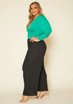 Pleione Plus Size High Waist Pleated Wide Pants -Asoph Sales Shop 2020449 001 3