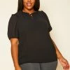 Pleione Plus Size Ruffled Flounce Top