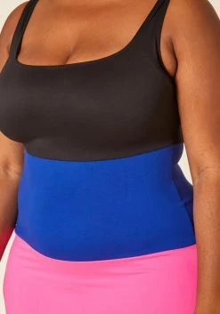 Plus Size Striped Color Block Midi Dress -Asoph Sales Shop 2020459 001 4