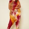 Plus Size Tie Dye Tank Top & Harem Pants Set