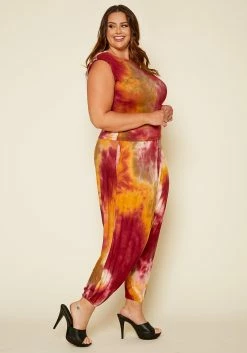 Plus Size Tie Dye Tank Top & Harem Pants Set -Asoph Sales Shop 2020463 002 3