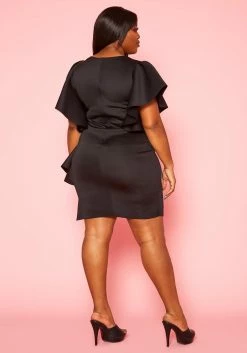 Plus Size Side Ruffle Dress 8 Plus Size Side Ruffle Dress -Asoph Sales Shop 2020464 004 4