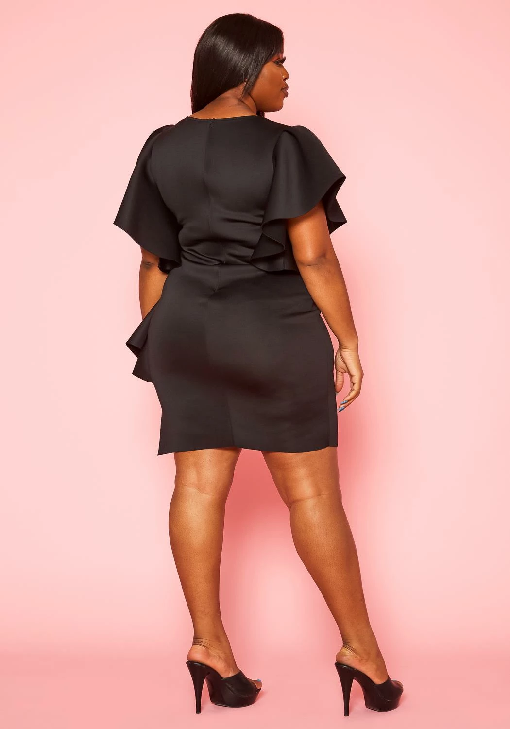 Plus Size Side Ruffle Dress 4 Plus Size Side Ruffle Dress - Image 4