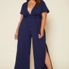Plus Size Side Slit Jumpsuit