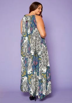 Asoph Plus Size Paisley Print Maxi Flare Dress -Asoph Sales Shop 2020478 002 2