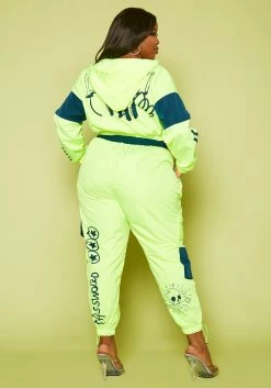 Plus Size Color Block Graphic Cropped Hoodie & Pants Set -Asoph Sales Shop 2020500 001 4