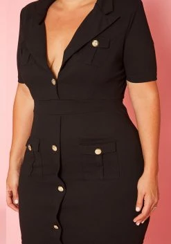 Plus Size Collar Mini Dress -Asoph Sales Shop 2020503 001 5