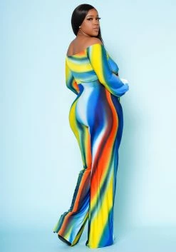 Plus Size Multicolor Wide Leg Jumpsuit -Asoph Sales Shop 2020507 001 4