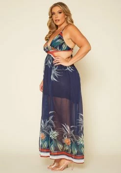 Plus Size Tropical Cutout Maxi Dress -Asoph Sales Shop 2020534 001 3