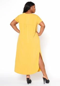 Plus Size V-Neck Slit Maxi Dress -Asoph Sales Shop 2020563 007 3