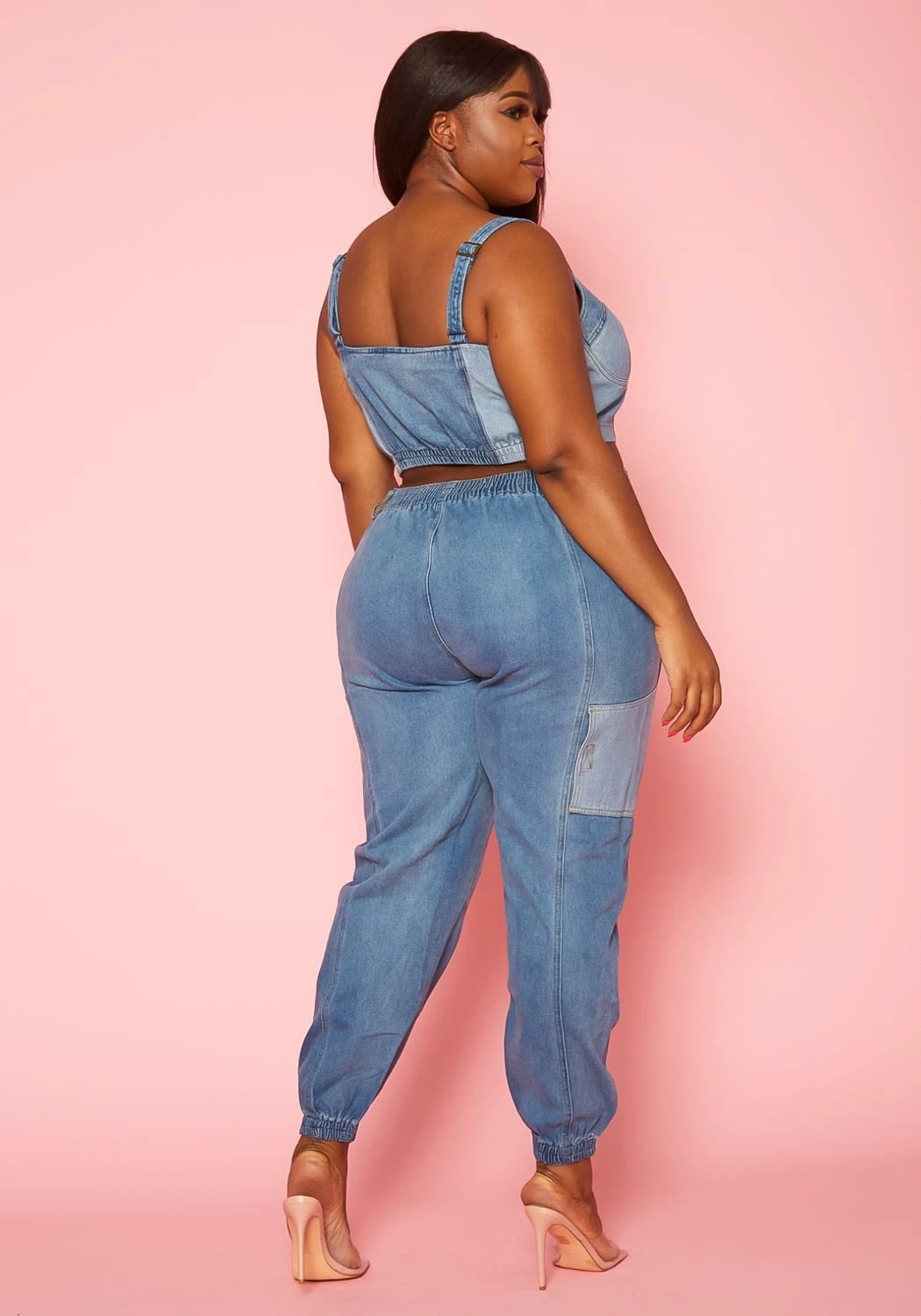 Plus Size Patch Denim Two Piece Set 4 Plus Size Patch Denim Two Piece Set - Image 4