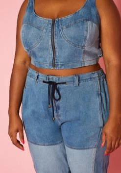 Plus Size Patch Denim Two Piece Set 9 Plus Size Patch Denim Two Piece Set -Asoph Sales Shop 2020570 001 5
