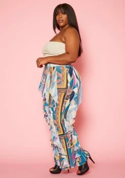Plus Size Mesh Ruffle Wide Leg Pants -Asoph Sales Shop 2020581 001 3