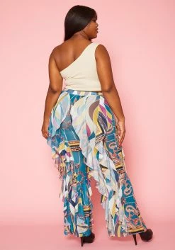 Plus Size Mesh Ruffle Wide Leg Pants -Asoph Sales Shop 2020581 001 4