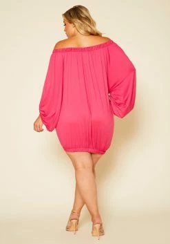 Plus Size Oversized Off Shoulder Mini Dress 8 Plus Size Oversized Off Shoulder Mini Dress -Asoph Sales Shop 2020587 001 4