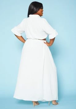 Plus Size Ruffled Mock Neck Crop Top & Maxi Skirt Set 8 Plus Size Ruffled Mock Neck Crop Top & Maxi Skirt Set -Asoph Sales Shop 2020589 002 4