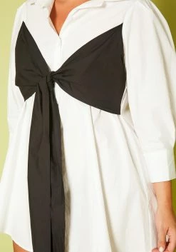 Plus Size Collar Neck Front Tie Mini Dress -Asoph Sales Shop 2020591 001 5