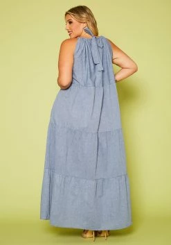 Plus Size Halter Neck Flare Maxi Dress -Asoph Sales Shop 2020627 001 4