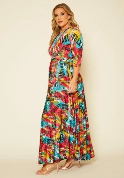 Plus Size Graphic Print Fit & Flare Maxi Dress -Asoph Sales Shop 2020628 001 3