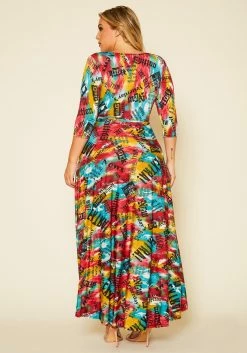 Plus Size Graphic Print Fit & Flare Maxi Dress -Asoph Sales Shop 2020628 001 4
