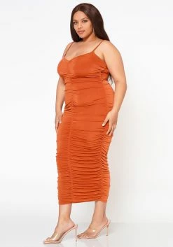 Plus Size Ruched Bodycon Cami Maxi Dress -Asoph Sales Shop 2020650 002 2