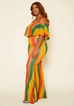 Plus Size Gradient Multicolor Maxi Dress -Asoph Sales Shop 2020660 002 3