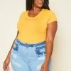 Plus Size High Rise Distressed Denim Shorts