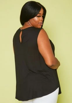 Plus Size Lace Hem Flare Top -Asoph Sales Shop 2020695 001 3