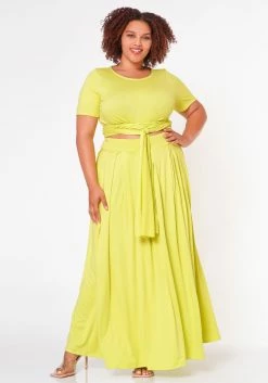 Plus Size Crop Top & Maxi Skirt Set -Asoph Sales Shop 2020732 006 3