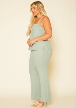 Plus Size Ribbed Tank Top & Wide Leg Pants Set -Asoph Sales Shop 2020756 001 2