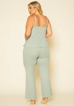 Plus Size Ribbed Tank Top & Wide Leg Pants Set -Asoph Sales Shop 2020756 001 3