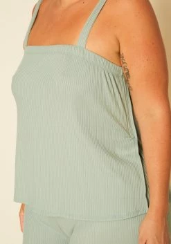 Plus Size Ribbed Tank Top & Wide Leg Pants Set -Asoph Sales Shop 2020756 001 4