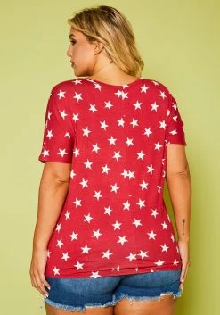 Plus Size Relaxed Fit Star Print Top -Asoph Sales Shop 2020761 002 4